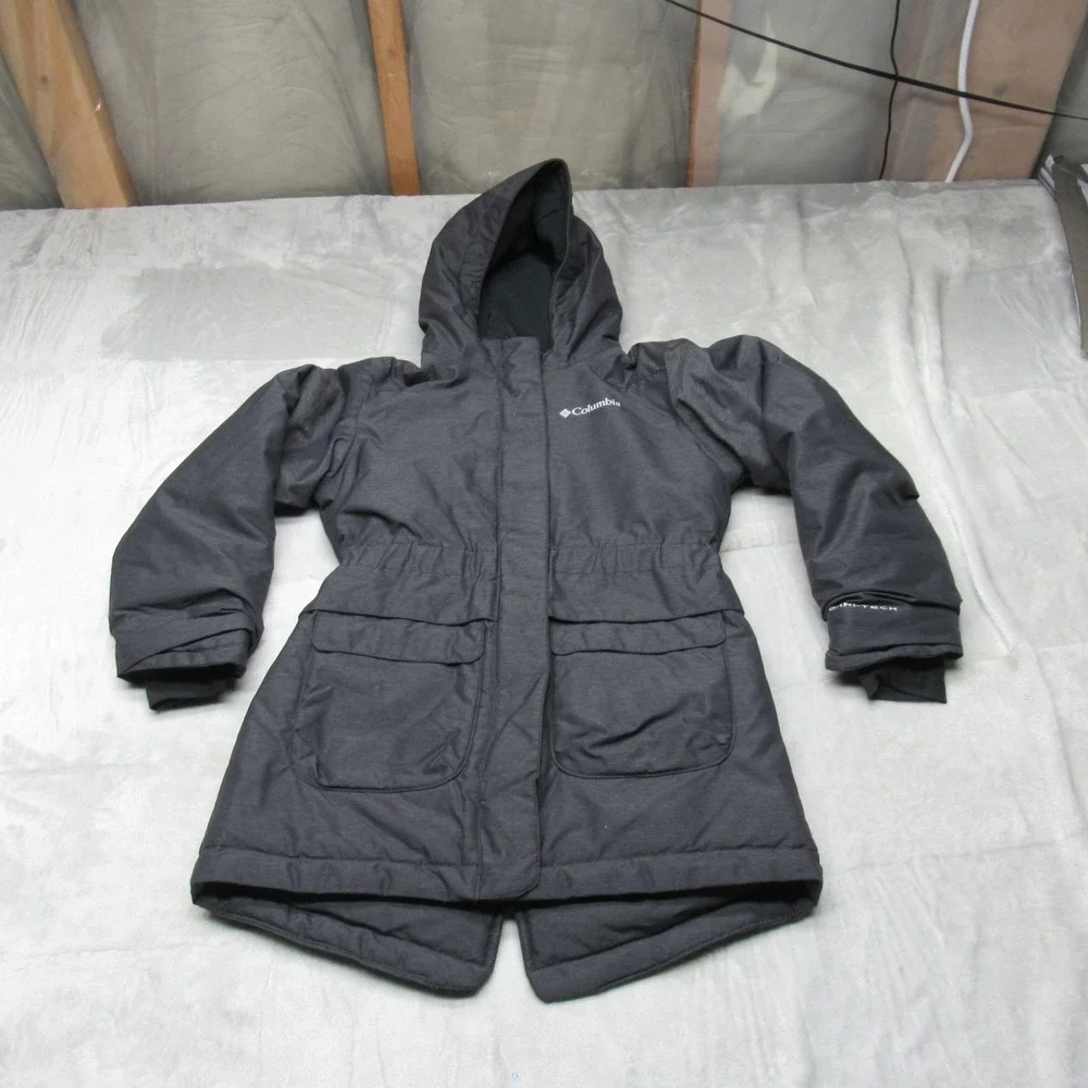 Columbia Nordic Strider‎ Jacket Girl Small Black Insulated Hood Waterproof Parka